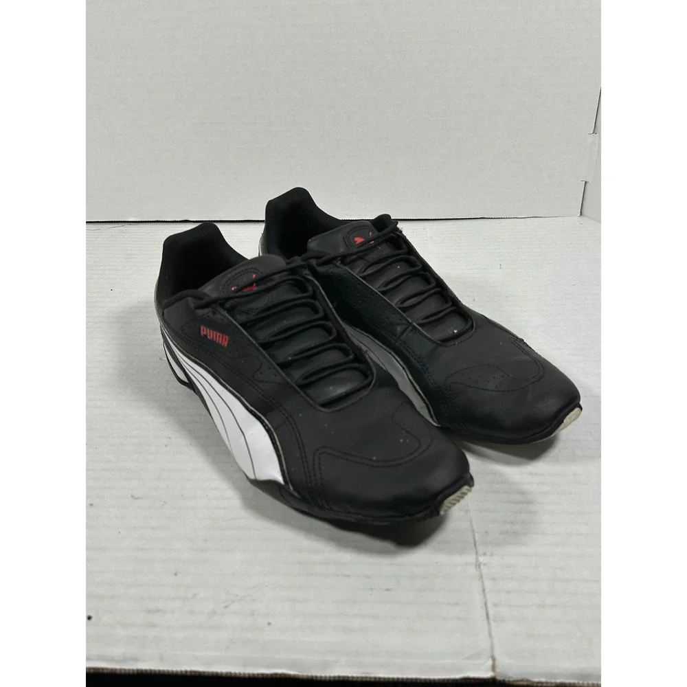 Puma Redon Bungee Mens 11.5 Black White Red Running Shoes 388167-02